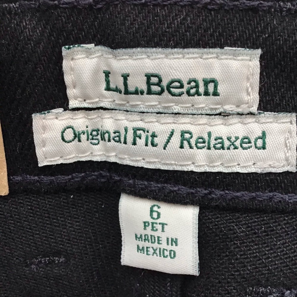 LL Bean Double L Original Fit Black Jean Petite 6